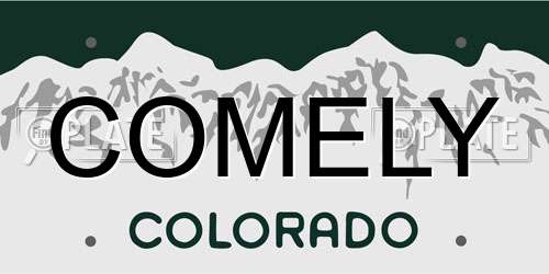 COMELY Colorado License Plate