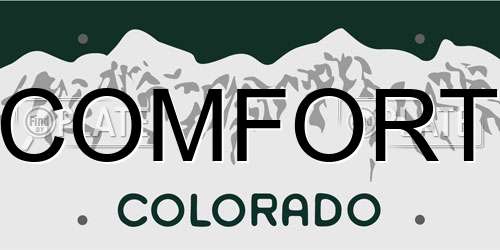 COMFORT Colorado License Plate