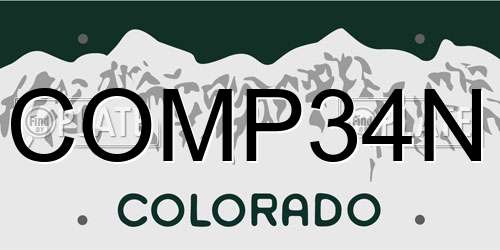 COMP34N Colorado License Plate