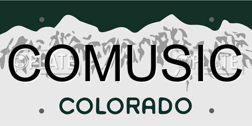 COMUSIC Colorado License Plate