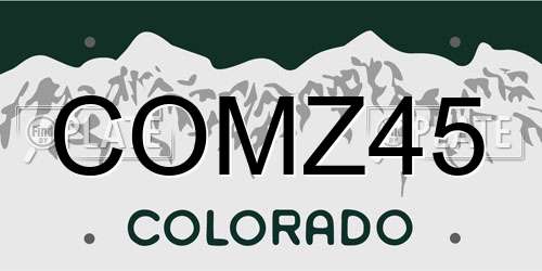 COMZ45 Colorado License Plate