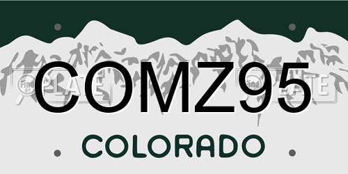 COMZ95 Colorado License Plate