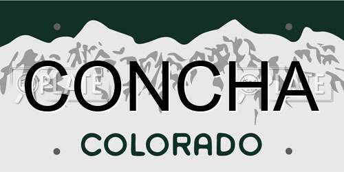 CONCHA Colorado License Plate