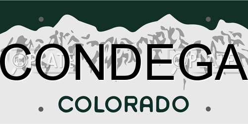 CONDEGA Colorado License Plate
