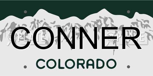 CONNER Colorado License Plate