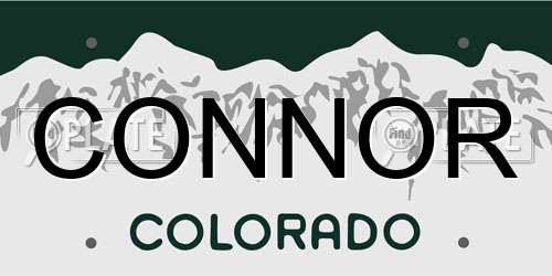 CONNOR Colorado License Plate