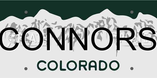 CONNORS Colorado License Plate