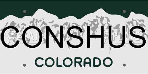CONSHUS Colorado License Plate