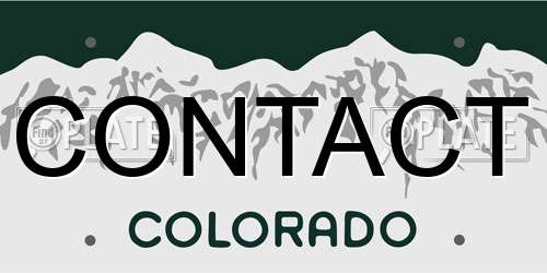 CONTACT Colorado License Plate
