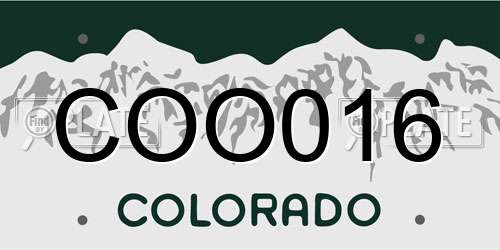 COO016 Colorado License Plate