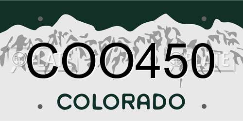 COO450 Colorado License Plate