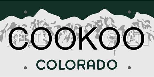 COOKOO Colorado License Plate