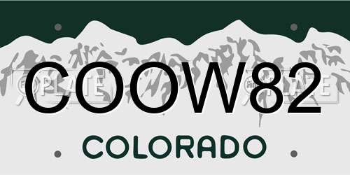 COOW82 Colorado License Plate