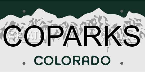 COPARKS Colorado License Plate