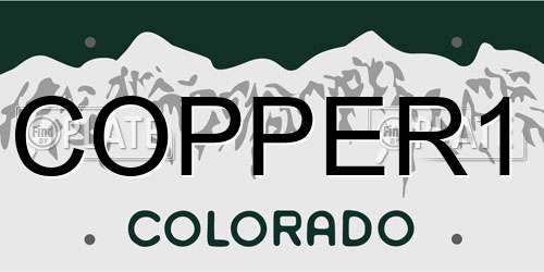 COPPER1 Colorado License Plate
