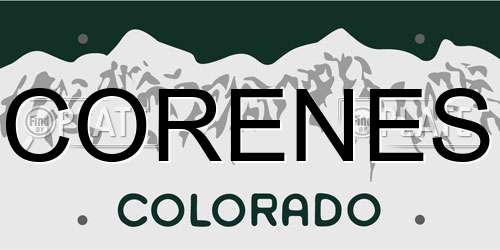 CORENES Colorado License Plate