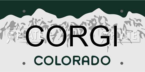 CORGI Colorado License Plate