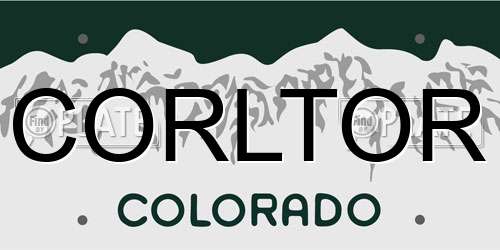 CORLTOR Colorado License Plate
