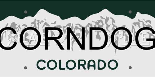 CORNDOG Colorado License Plate