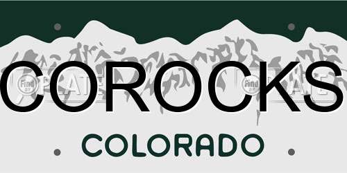 COROCKS Colorado License Plate