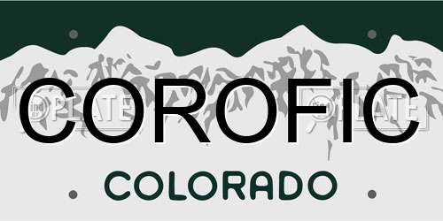 COROFIC Colorado License Plate