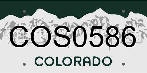 COS0586 Colorado License Plate