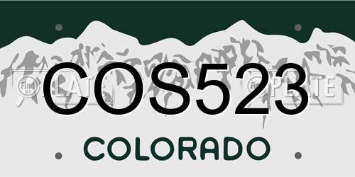 COS523 Colorado License Plate