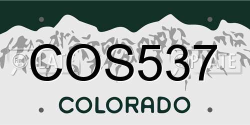 COS537 Colorado License Plate