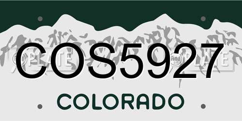 COS5927 Colorado License Plate