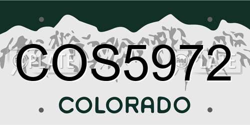 COS5972 Colorado License Plate