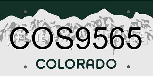 COS9565 Colorado License Plate