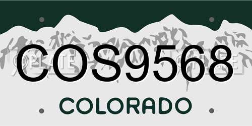 COS9568 Colorado License Plate