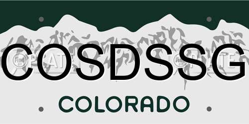 COSDSSG Colorado License Plate