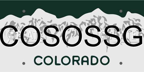 COSOSSG Colorado License Plate