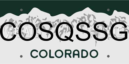 COSQSSG Colorado License Plate