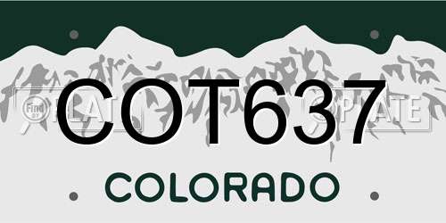 COT637 Colorado License Plate