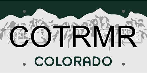 COTRMR Colorado License Plate
