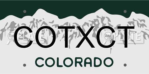 COTXCT Colorado License Plate