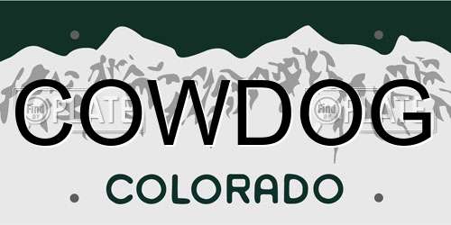 COWDOG Colorado License Plate