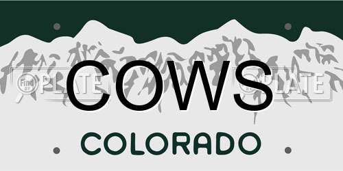 COWS Colorado License Plate