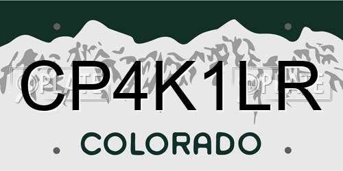 CP4K1LR Colorado License Plate