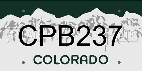 CPB237 Colorado License Plate