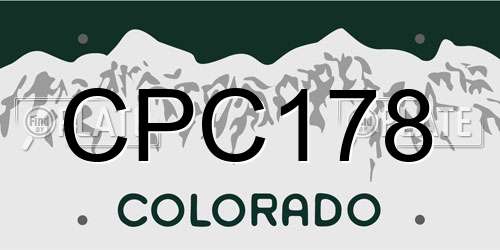 CPC178 Colorado License Plate