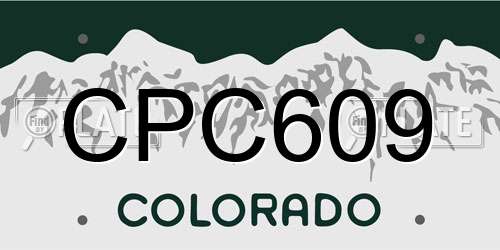 CPC609 Colorado License Plate