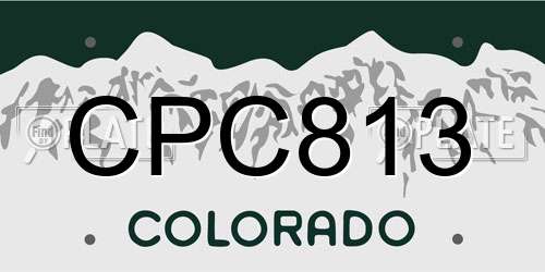 CPC813 Colorado License Plate
