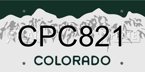 CPC821 Colorado License Plate