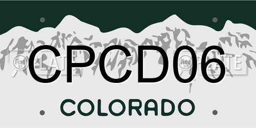 CPCD06 Colorado License Plate