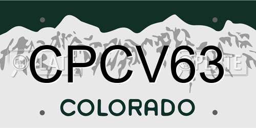 CPCV63 Colorado License Plate