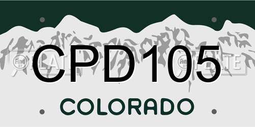 CPD105 Colorado License Plate