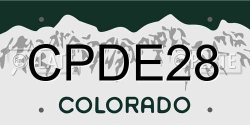 CPDE28 Colorado License Plate